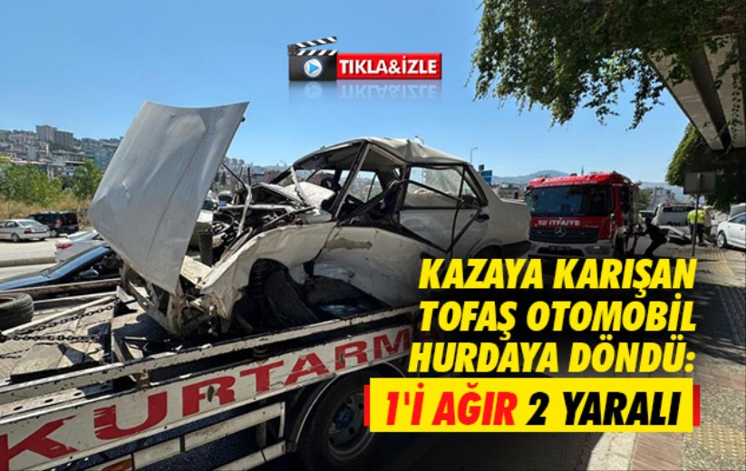 Samsun'da kazaya karışan Tofaş otomobil hurdaya döndü: 1'i ağır 2 yaralı