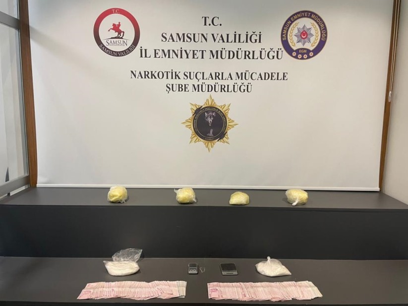 Samsun'da 4 kilo metamfetamin ile yakalanan 3 kişi gözaltına alındı