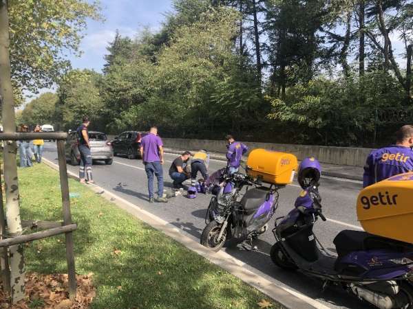 (Özel) İstanbul'un göbeğinde feci kaza: Kurye yerdeyken sürücü paspasları temizl