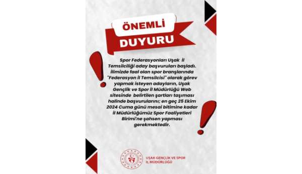 Uşak'ta Federasyon İl Temsilciliği başvuruları başladı