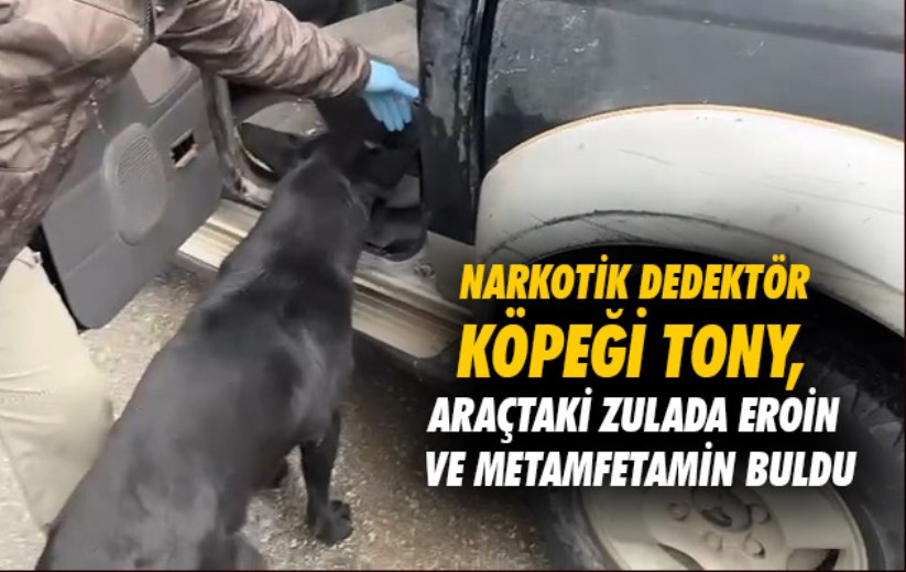 Samsun'da narkotik dedektör köpeği Tony, araçtaki zulada eroin ve metamfetamin buldu