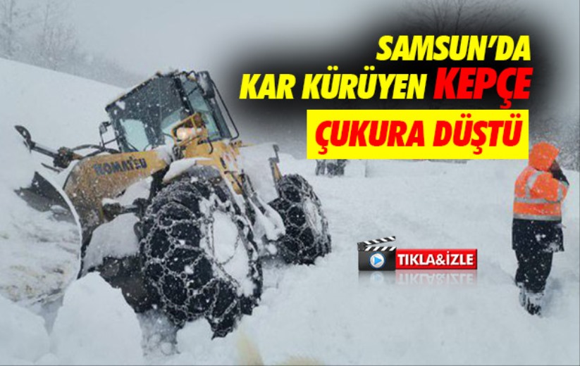 Samsun'da Yol Çalışmasında İş Makinesi Kaza Yaptı