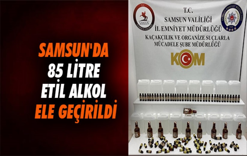Samsun'da 85 litre etil alkol ele geçirildi