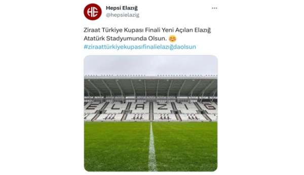 Elazığlı taraftarlar, Türkiye Kupası finalinin Elazığ'da oynanması için kampanya başlattı