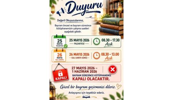 Sinop'ta kütüphane kullanacaklara uyarı