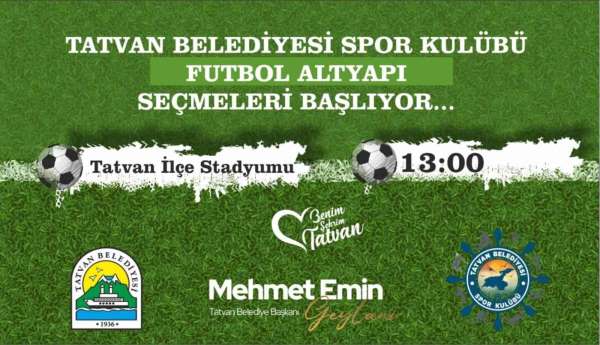 Tatvan Belediyesi Spor Kulübü futbol altyapı seçmeleri başlıyor - Bitlis haber