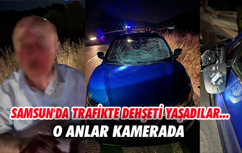 Samsun'da trafikte dehşeti yaşadılar... O anlar kamerada