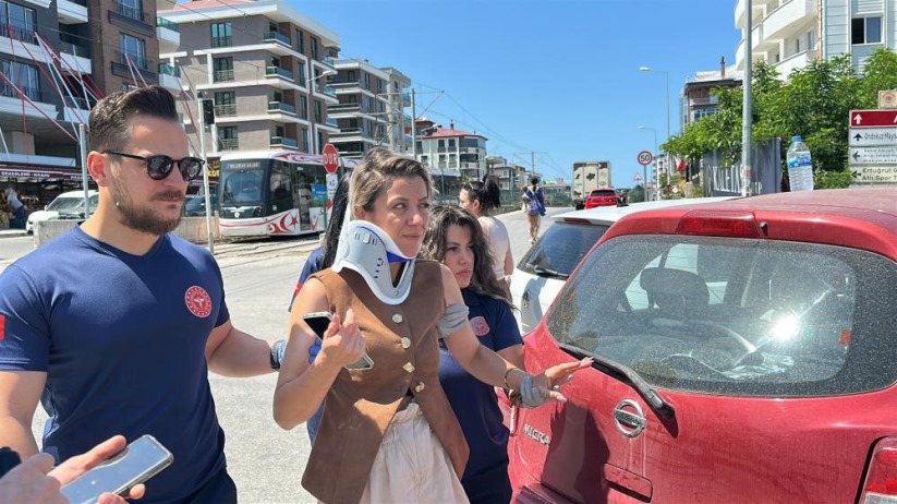 Samsun'da cadde birleşiminde otomobiller çarpıştı: 1 yaralı