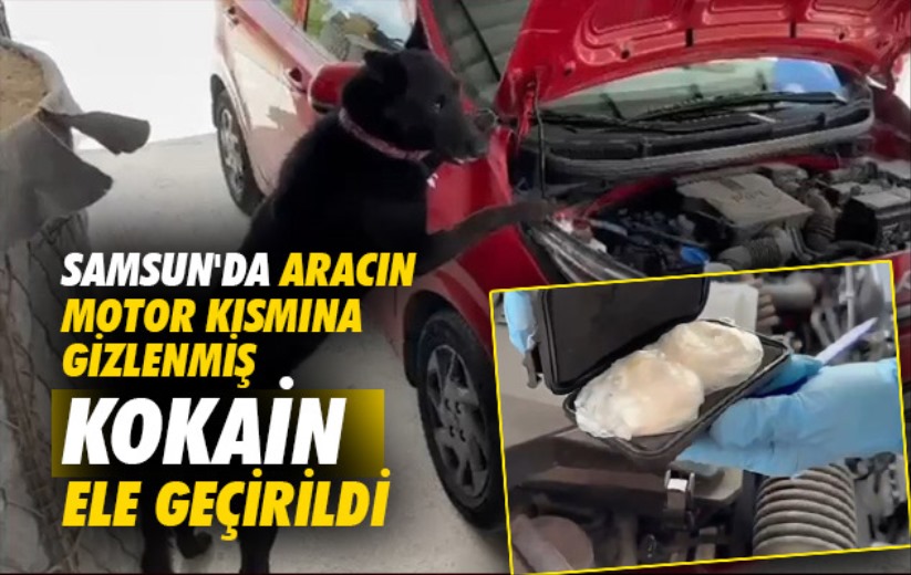 Samsun'da aracın motor kısmına gizlenmiş kokain ele geçirildi