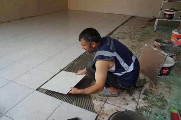 Sel afetinin yaşandığı Bozkurt'ta iş yerlerinin tadilat ve onarımlarına başlandı