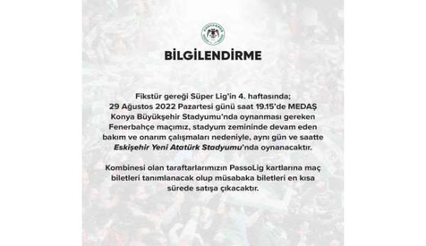 Fenerbahçe ilk kez Eskişehir Yeni Stadyumu'nda maça çıkacak