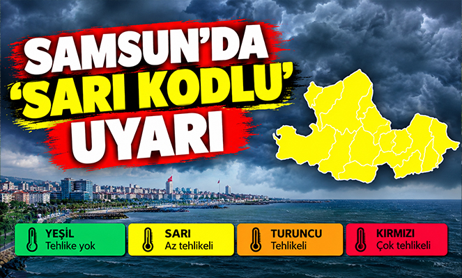 Samsun'da 'sarı kodlu' uyarı