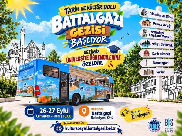 Battalgazi Belediyesinden üniversite öğrencilerine tarih ve kültür gezisi