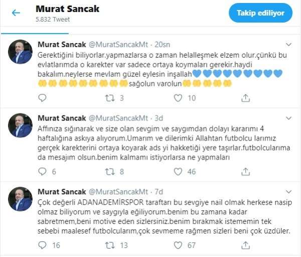 Murat Sancak görevi bırakma kararını askıya aldı 