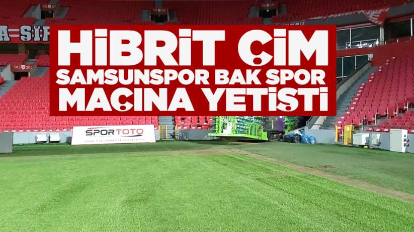 Hibrit çim Samsunspor BAK Spor maçına yetişti