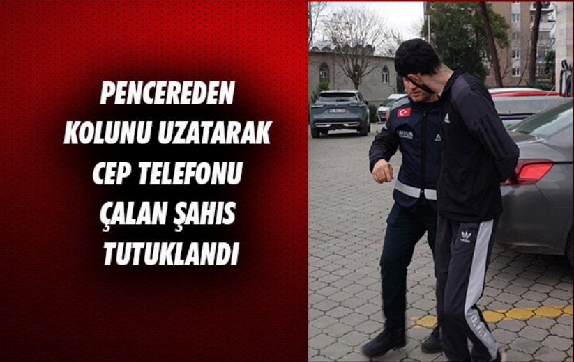 Samsun'da pencereden kolunu uzatarak cep telefonu çalan şahıs tutuklandı