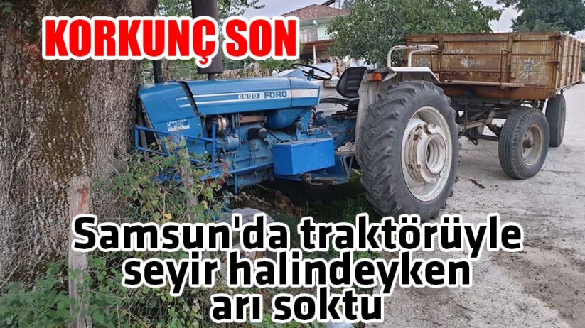 Samsun'da traktörüyle seyir halindeyken arı soktu korkunç son