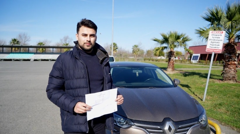 Samsun'da sürücüye 'sağdan geçtin' cezası