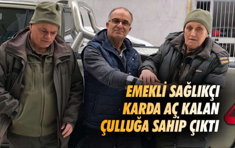 Samsun'da emekli sağlıkçı karda aç kalan çulluğa sahip çıktı