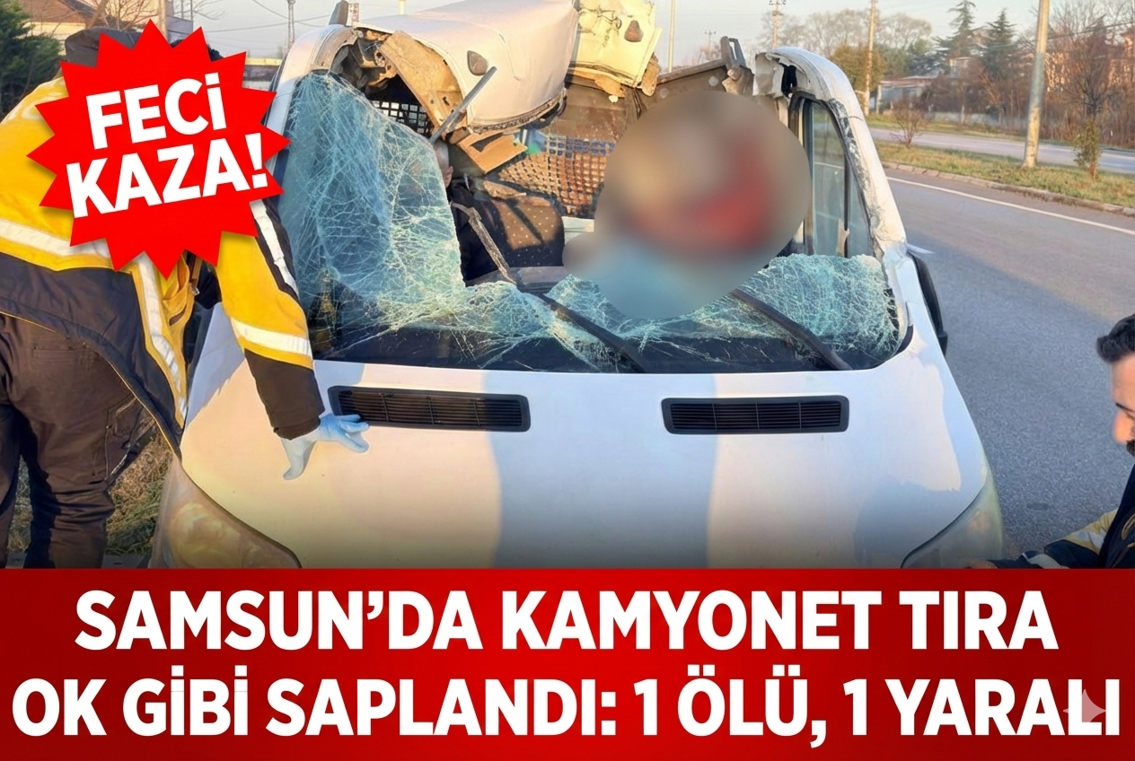 Kamyonet, beton köprü ayağı yüklü tıra çarptı: 1 ölü, 1 yaralı