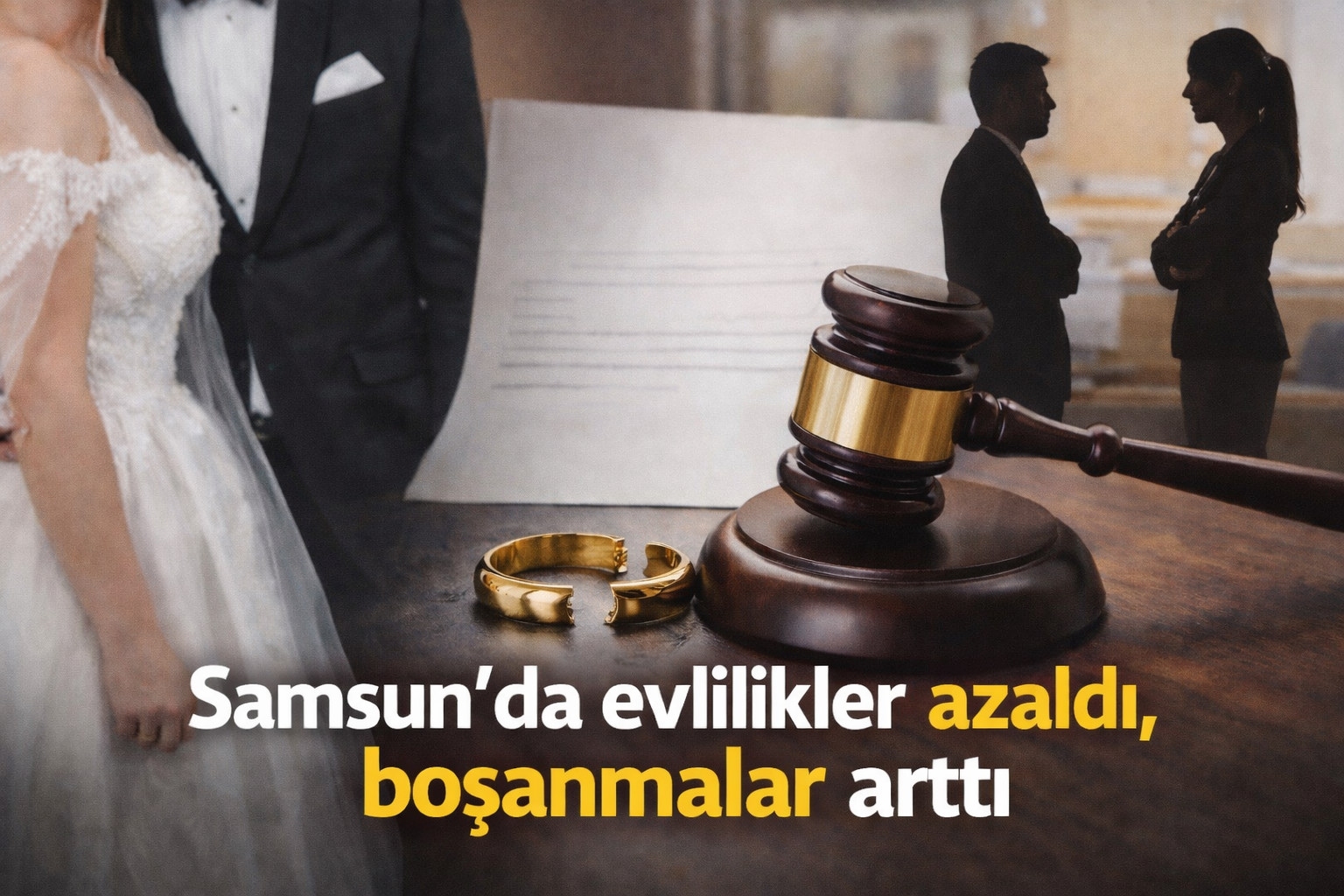 Samsun'da evlilikler azaldı, boşanmalar arttı