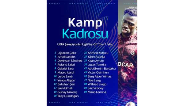 Galatasaray'ın Juventus maçı kadrosu belli oldu