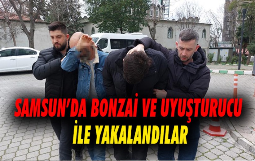 Samsun'da bonzai ve uyuşturucu ile yakalanan 2 kişiye gözaltı
