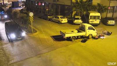 Sinop'ta kamyonetle motosikletin çarpıştığı kazanın görüntüsü ortaya çıktı