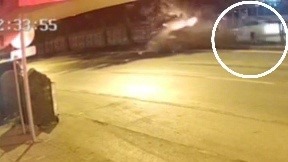 Samsun'da 2 kişinin yaralandığı kaza kamerada