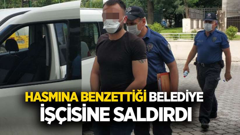 Samsun'da hasmına benzettiği belediye işçisine saldırdı