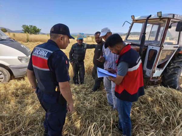 Dumlupınar'da biçerdöver hasat çalışmaları denetlendi