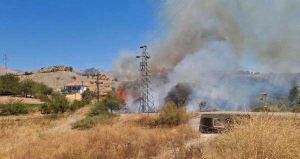 Elektrik direğindeki patlama yangına neden oldu