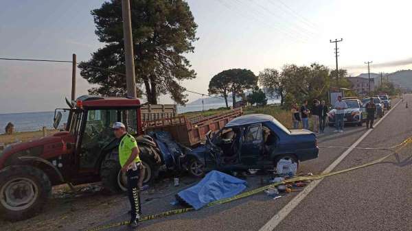 Ordu'da otomobil park halindeki traktöre çarptı: 1 ölü