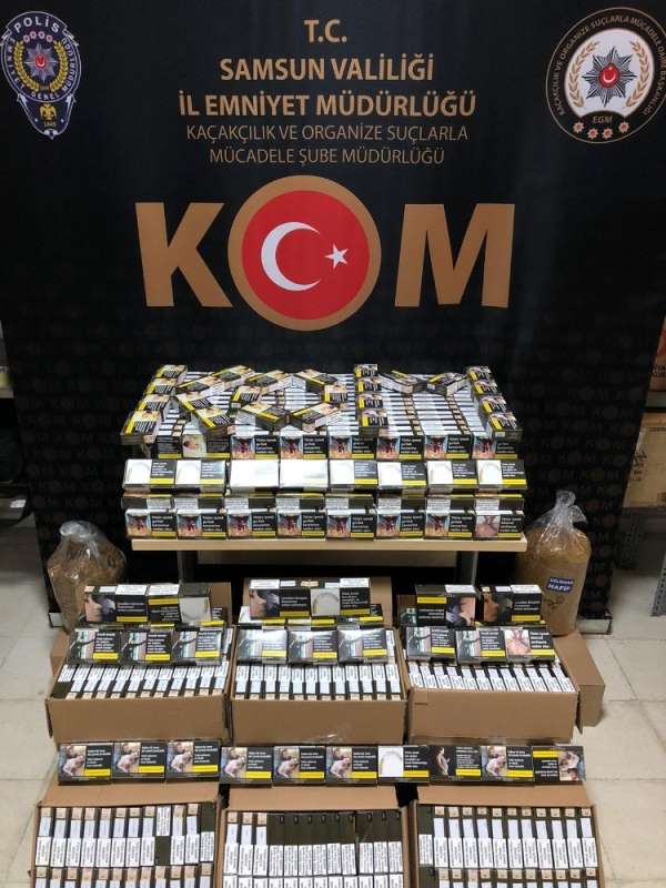 Samsun'da tütün evine kaçak tütün operasyonu: 3 gözaltı 