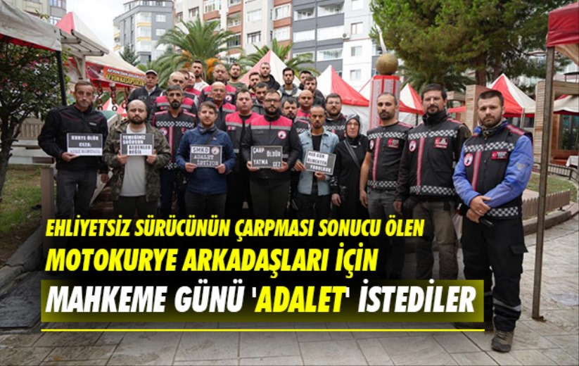 Samsun'da motokurye arkadaşları için mahkeme günü 'adalet' istediler