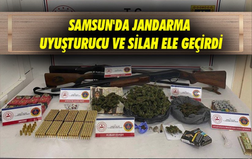 Samsun'da jandarma uyuşturucu ve silah ele geçirdi