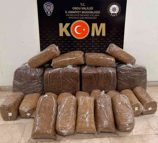 Ordu'da 180 kilogram kaçak tütün ele geçirildi