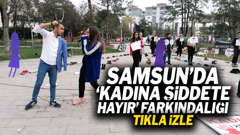 Samsun'da 'Kadına şiddete hayır' farkındalığı