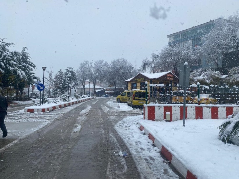 Samsun'un Kavak ilçesinde yılın ilk karı