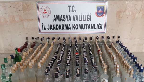 Amasya'da 230 şişe kaçak içki ele geçirildi