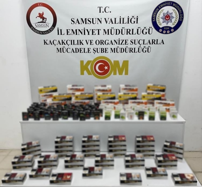 Samsun'da 15 bin 200 adet kaçak makaron ele geçirildi