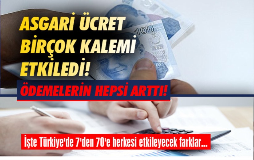 Asgari ücret birçok kalemi etkiledi! Ödemelerin hepsi arttı!