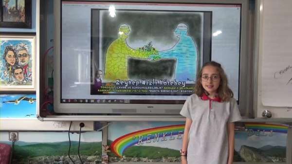 Minik Zeynep karikatürde 'dünya birincisi' oldu