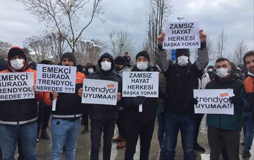 Samsun'da Trendyol çalışanları kontak kapattı