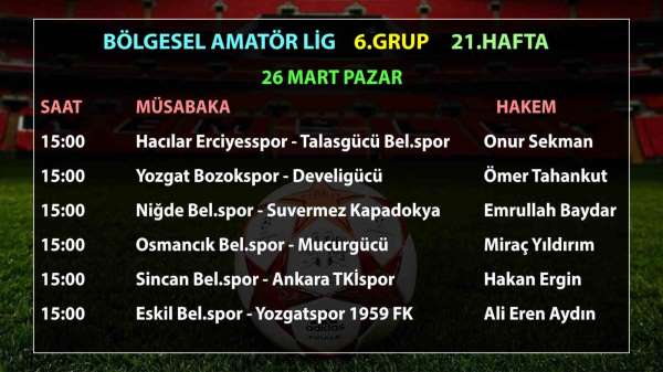 Bölgesel Amatör Lig'de 21.hafta maçlarının hakemleri açıklandı