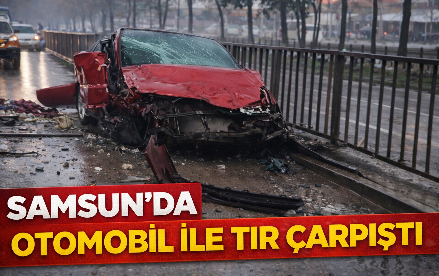 Samsun'da otomobil ile tır çarpıştı: 1 yaralı