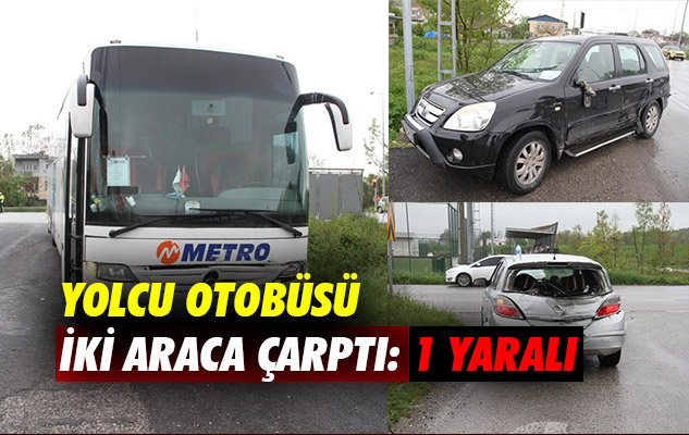 Samsun'da yolcu otobüsü iki araca çarptı: 1 yaralı
