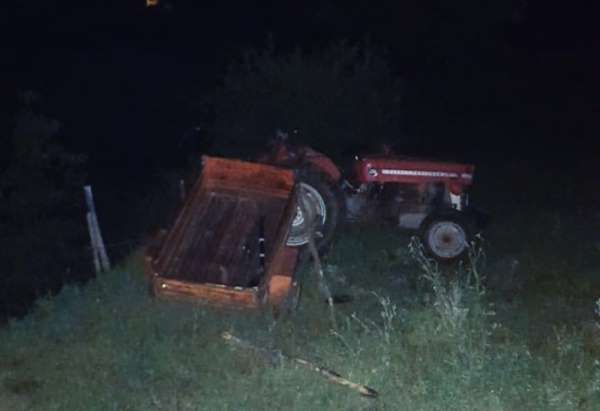 Samsun'da traktör şarampole yuvarlandı: 1 yaralı 