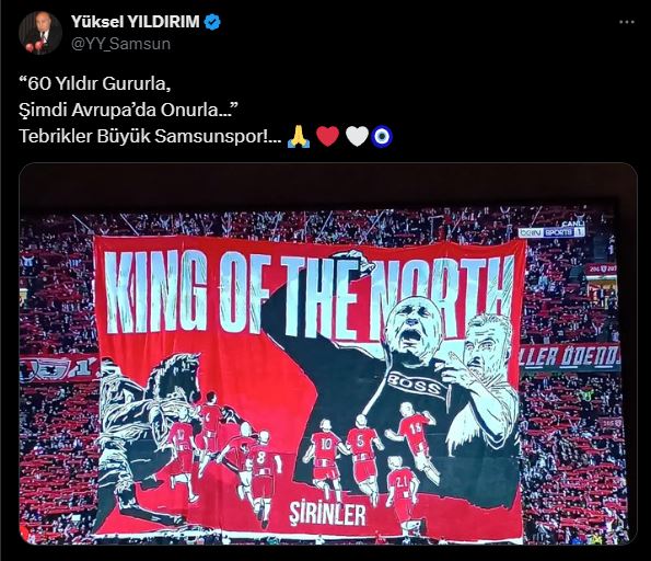 Yüksel Yıldırım:' Tebrikler Büyük Samsunspor'