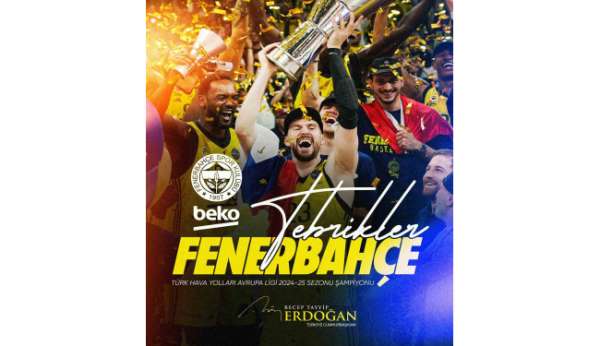 Cumhurbaşkanı Erdoğan'dan Fenerbahçe'ye tebrik
